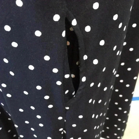 Lark +Grey Polka Dot Short Sleeves Soft Flowing Fabric A-Line Dress w/Pockets-S - Picture 5 of 5